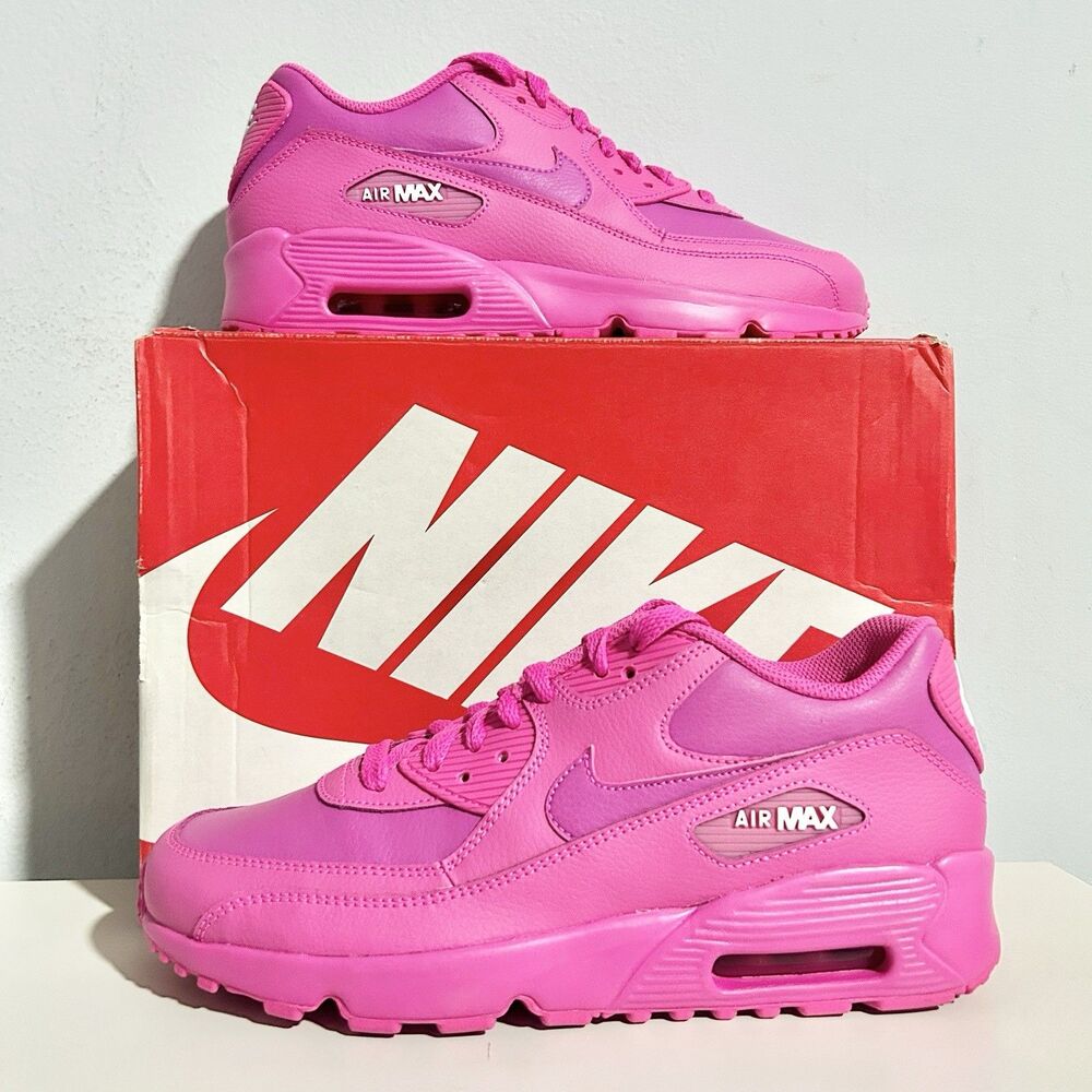 Nike Air Max 90 LTR GS “Laser Fuchsia” Kids Size 7Y Women’s Size 8.5 Sneakers